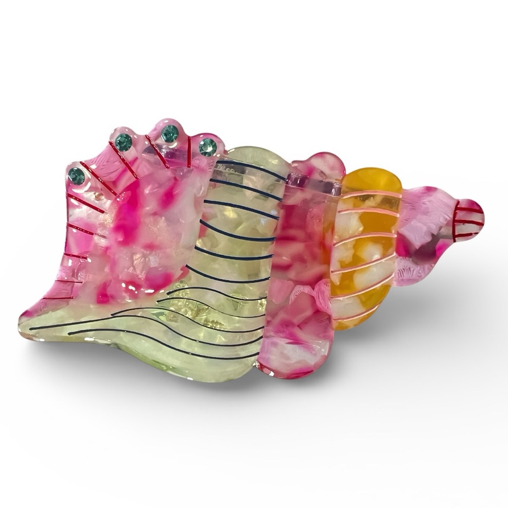 Colorful Shell Claw Hair Clip Rhinestone New - Picture 2 of 4